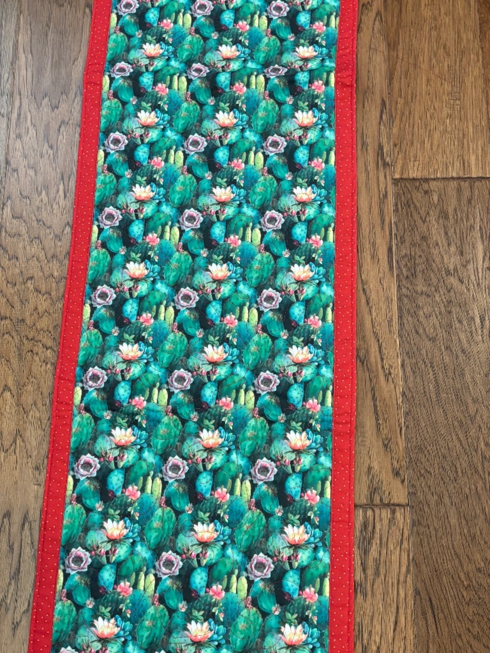 Cactus Table Runner - Handmade.  Quilted.  Brand New!
